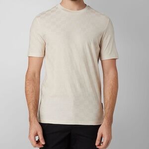 Porsche X Boss Men's Beige Checkered Short Sleeve Shirt